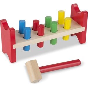 Melissa & Doug Deluxe Wooden Pound-A-Peg Toy With Hammer